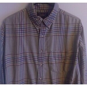 The Arrow  Company Men's L Long Sleeve Button Down Shirt Multicolor Plaid Collar